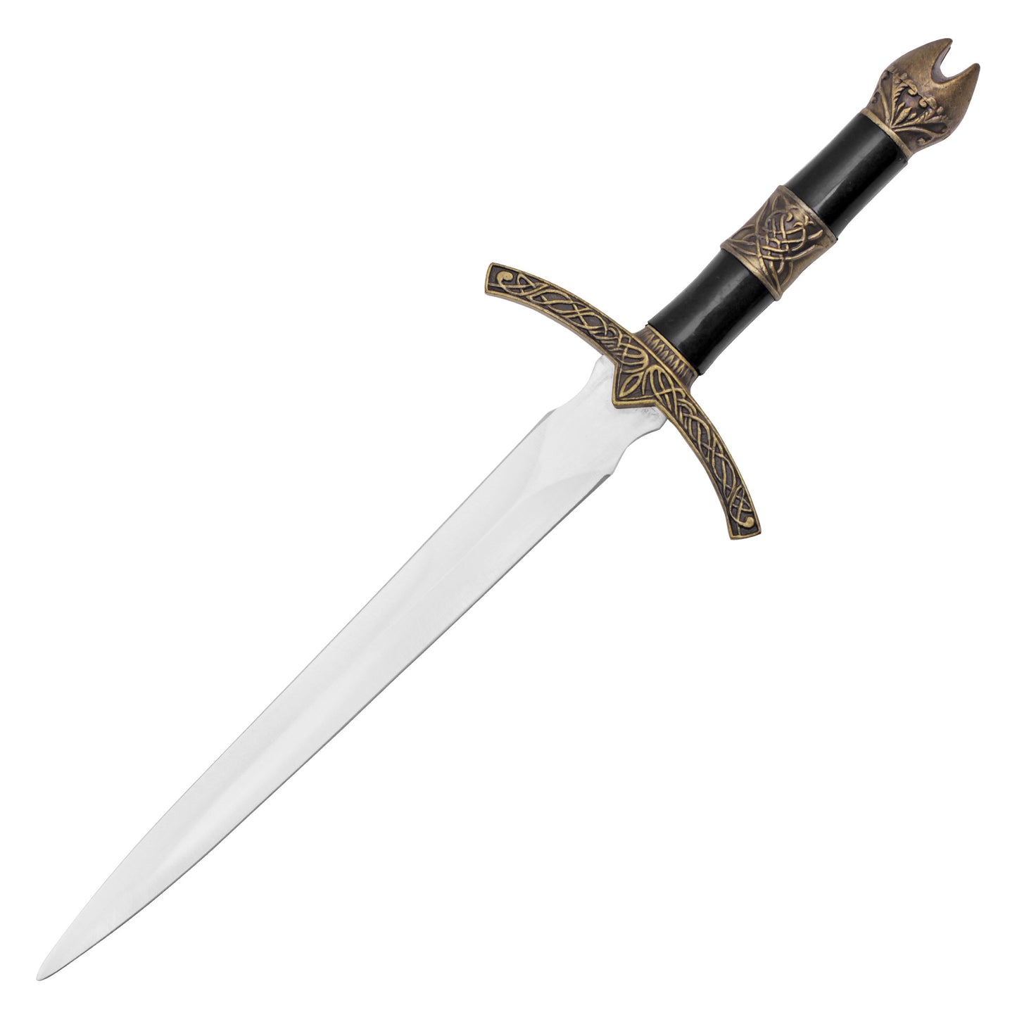 13.75" - Black & Gold Celtic Dagger | Medieval Steel Dagger