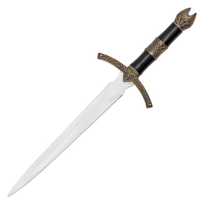 13.75" - Black & Gold Celtic Dagger | Medieval Steel Dagger