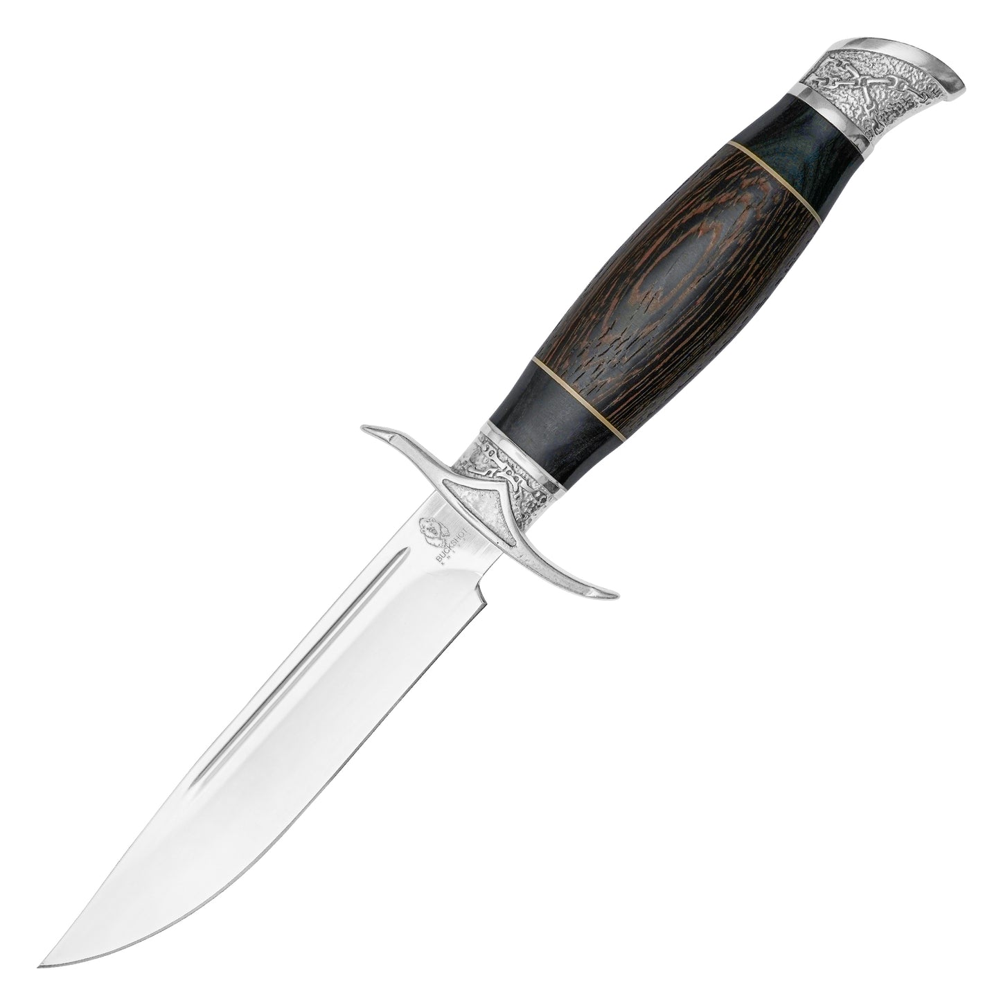 Buckshot Knives - 10.5" Brown Wood Hunting Knife | Fixed Blade