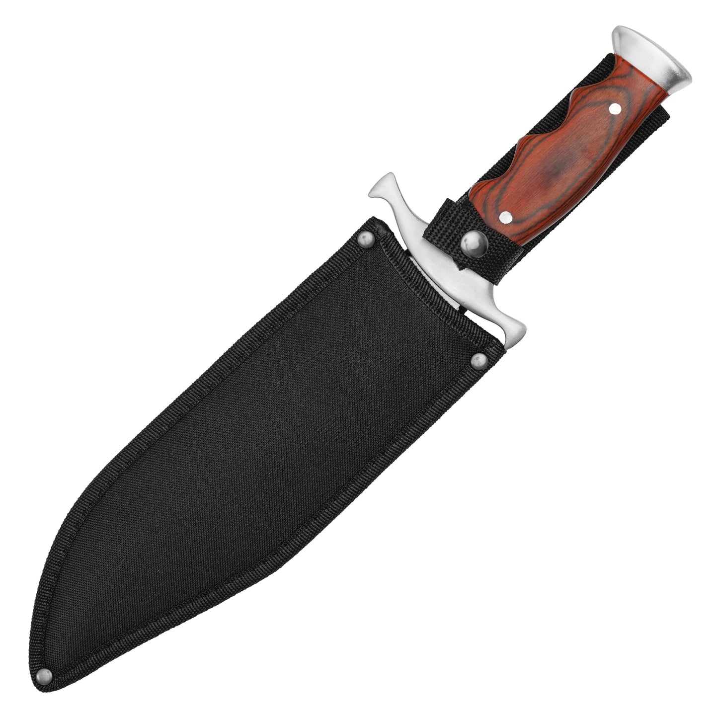 Buckshot Knives - 15” Red Wood Bowie | Fixed Blade Hunting Knife