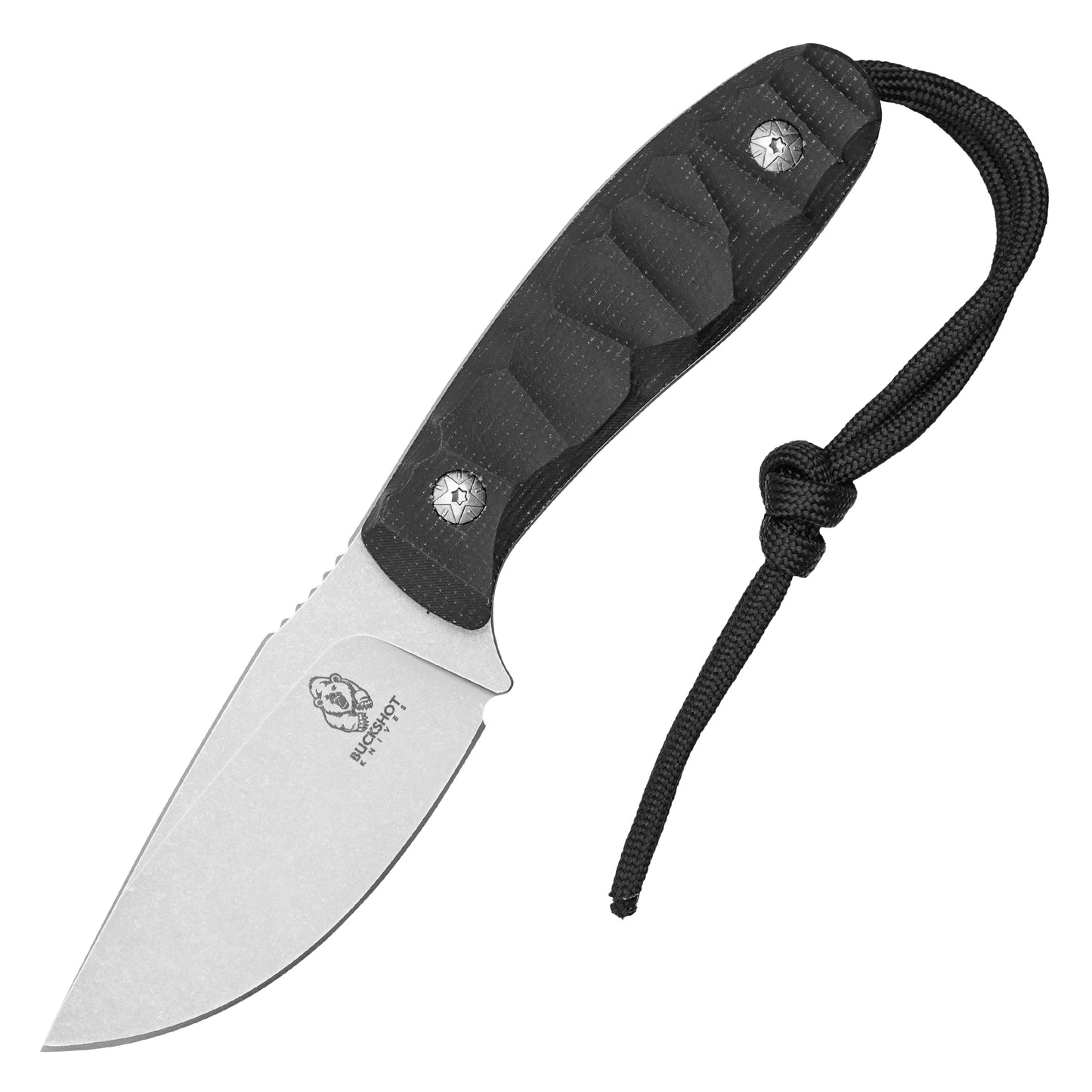 Buckshot Knives – 7.5" Black Grip Hunting Knife | D2 Hunting Knife