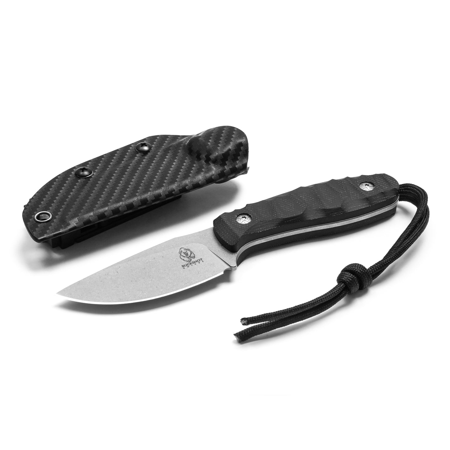 Buckshot Knives – 7.5" Black Grip Hunting Knife | D2 Hunting Knife