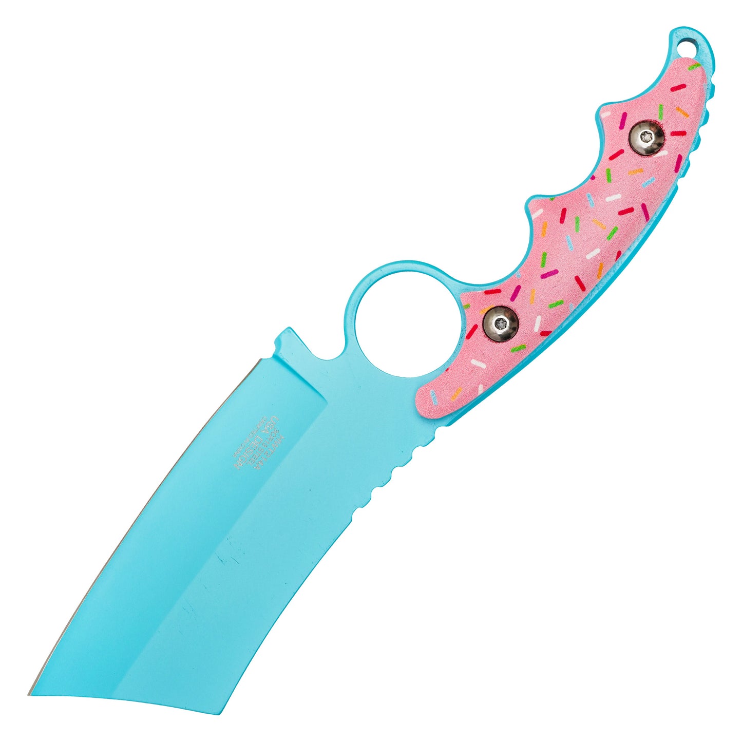Wartech / Sweet Treats - 8.25" Frosted Blue Cleaver | Fixed Blade Knife