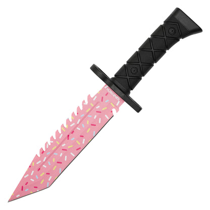 Wartech / Sweet Treats - 13.25" Serrated Pink Sprinkles | Fixed Blade Hunting Knife