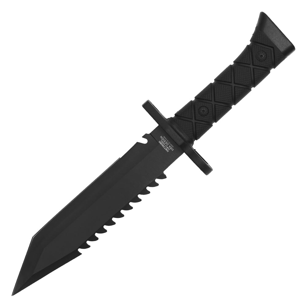 Wartech - 14" Black Serrated Hunting Knife