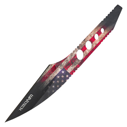 Wartech - 9" Tactical USA Flag Knife Set | Fixed Blade Hunting Knife