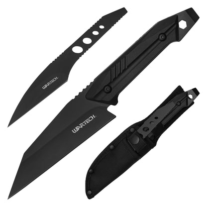 Wartech - 9" Tactical Black Knife Set | Fixed Blade Hunting Knife