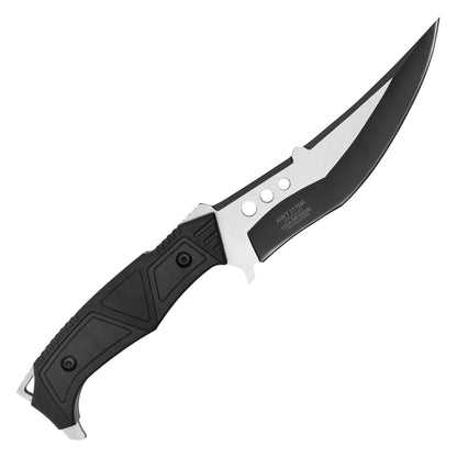 Wartech - 9.75” 2-Tone Black Tactical | Fixed Blade Hunting Knife