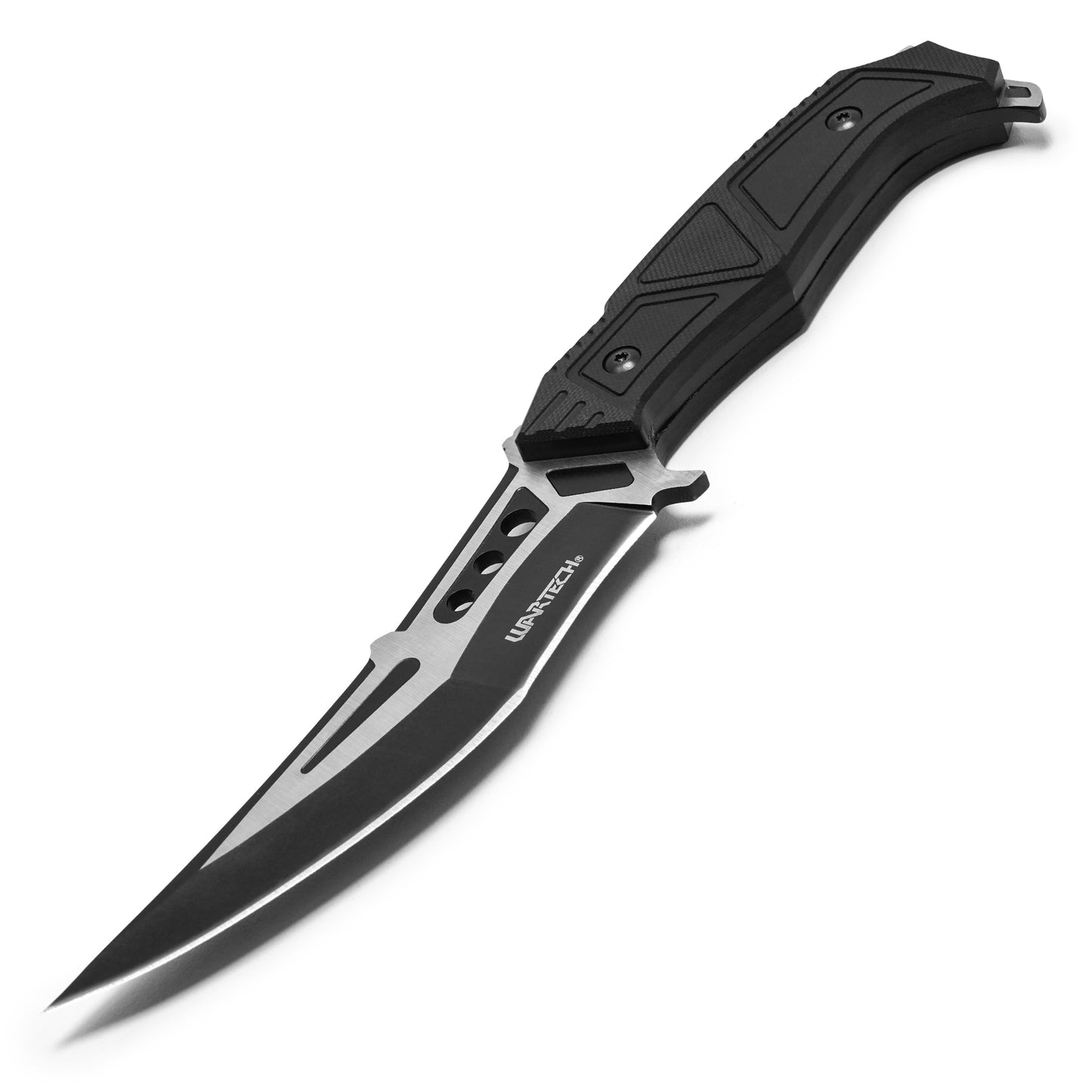 Wartech - 9.75” 2-Tone Black Tactical | Fixed Blade Hunting Knife