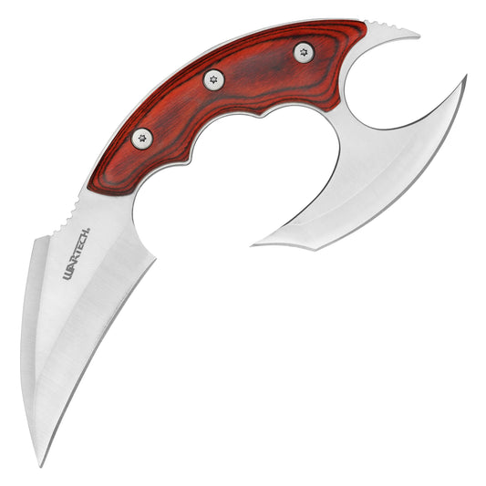 Wartech - 8.25” Chrome Dual Hybrid Blade | Fixed Blade Hunting Knife