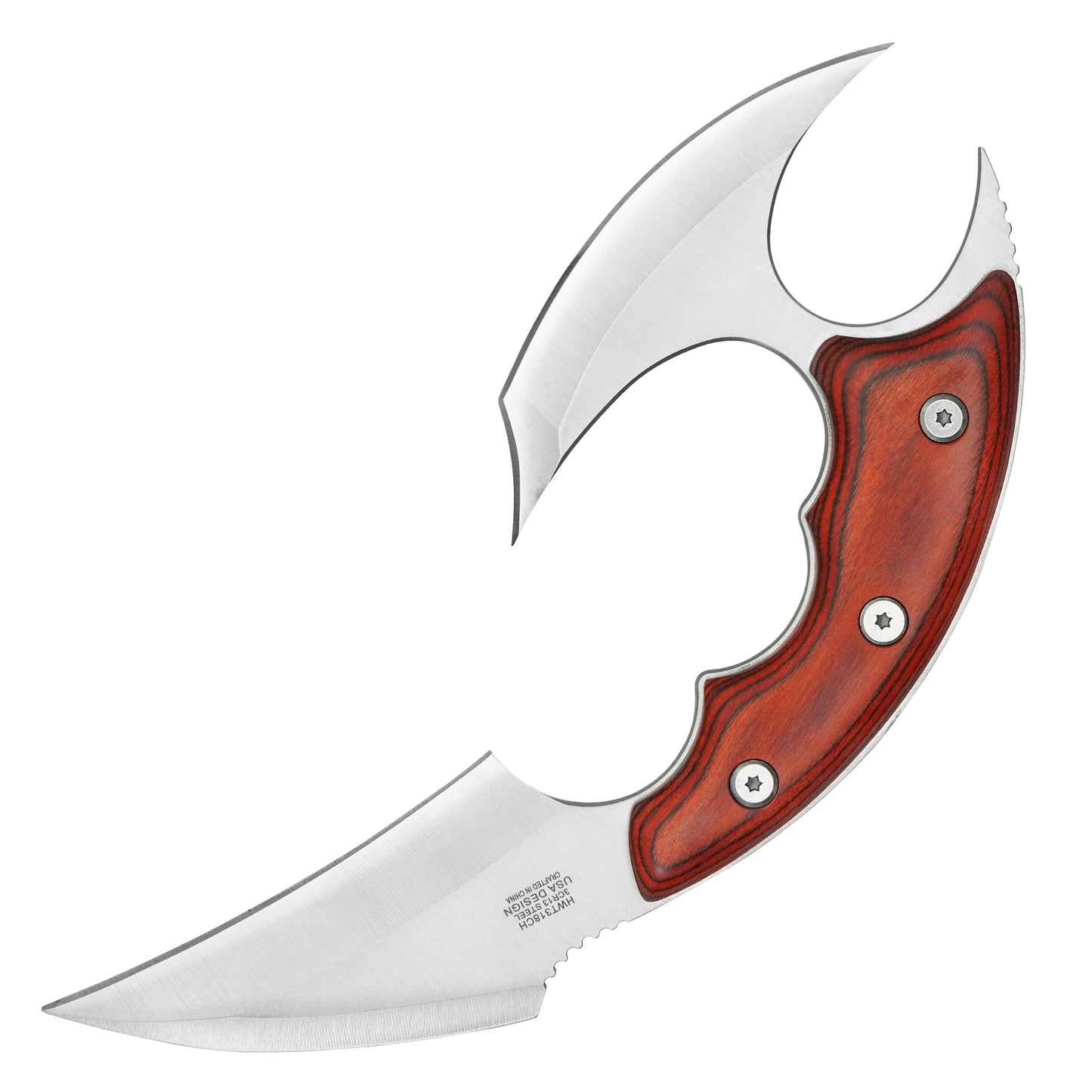 Wartech - 8.25” Chrome Dual Hybrid Blade | Fixed Blade Hunting Knife