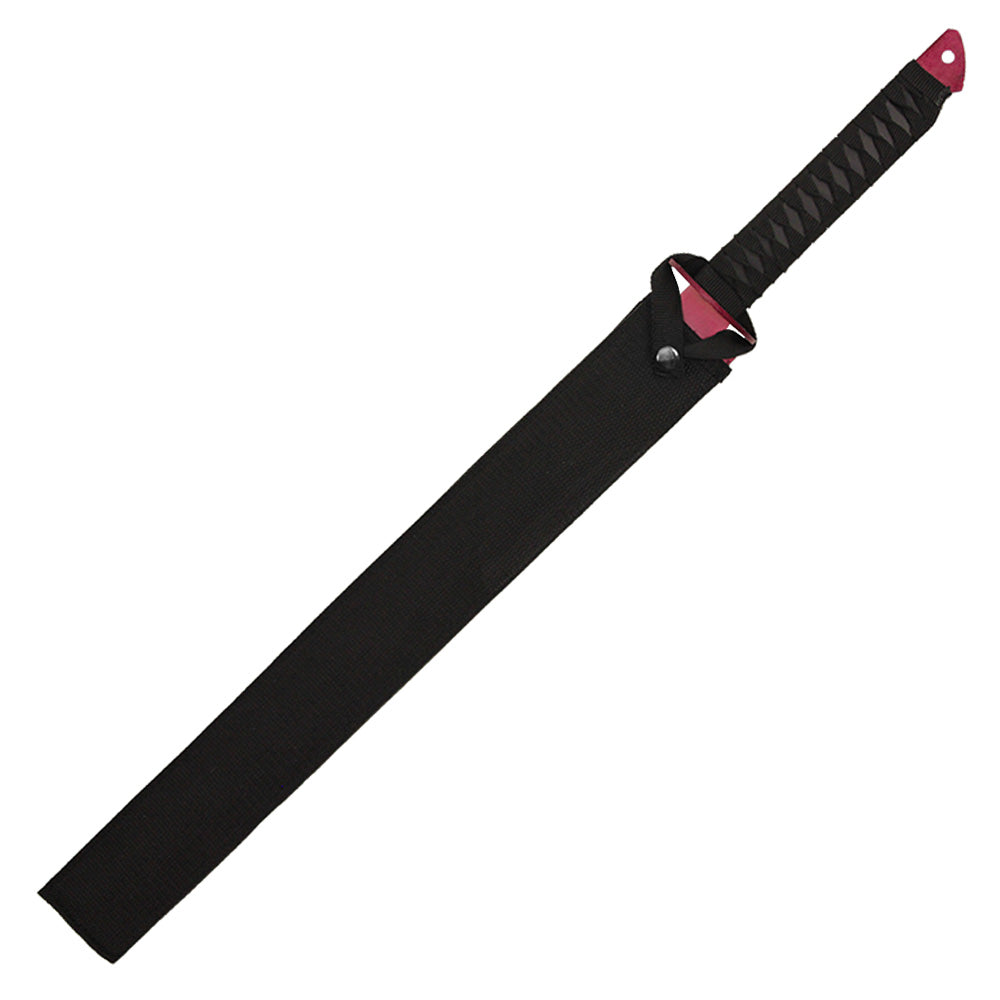 Hero's Edge – 27" Black Wrapped Red Ninja | Full Tang Steel Sword