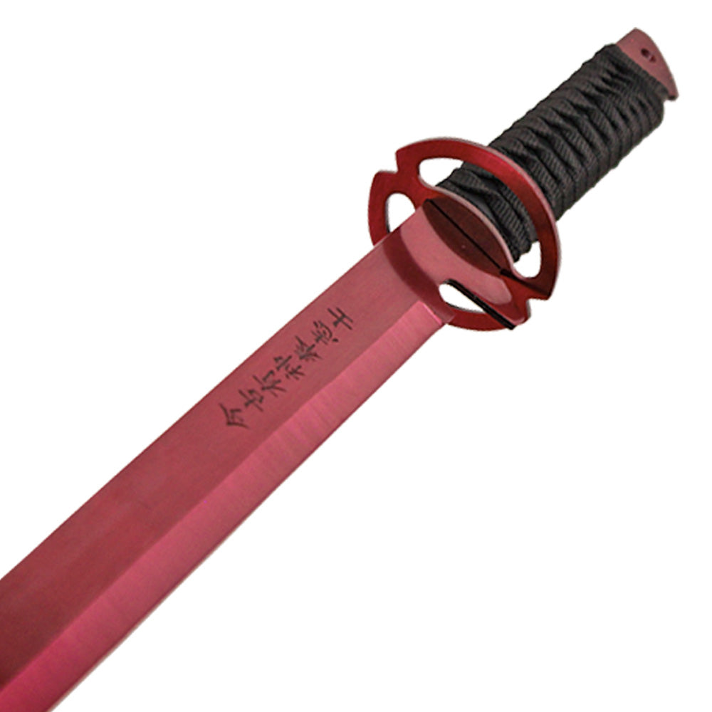 Hero's Edge – 27" Black Wrapped Red Ninja | Full Tang Steel Sword