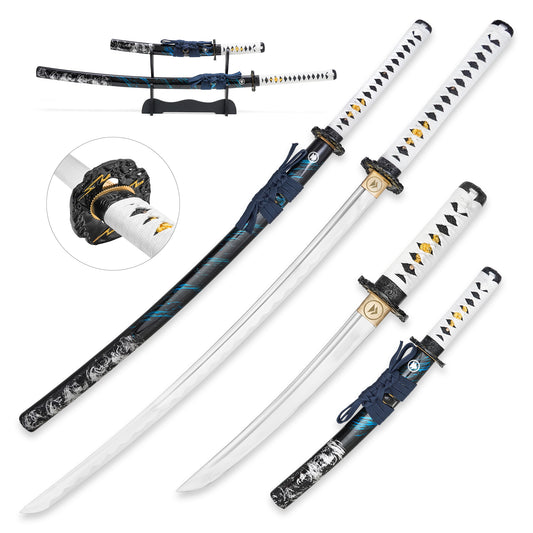 Ghost of Tsushima - Sakai Clan Katana & Wakizashi Replica Set | Collectible Display Steel Sword Set