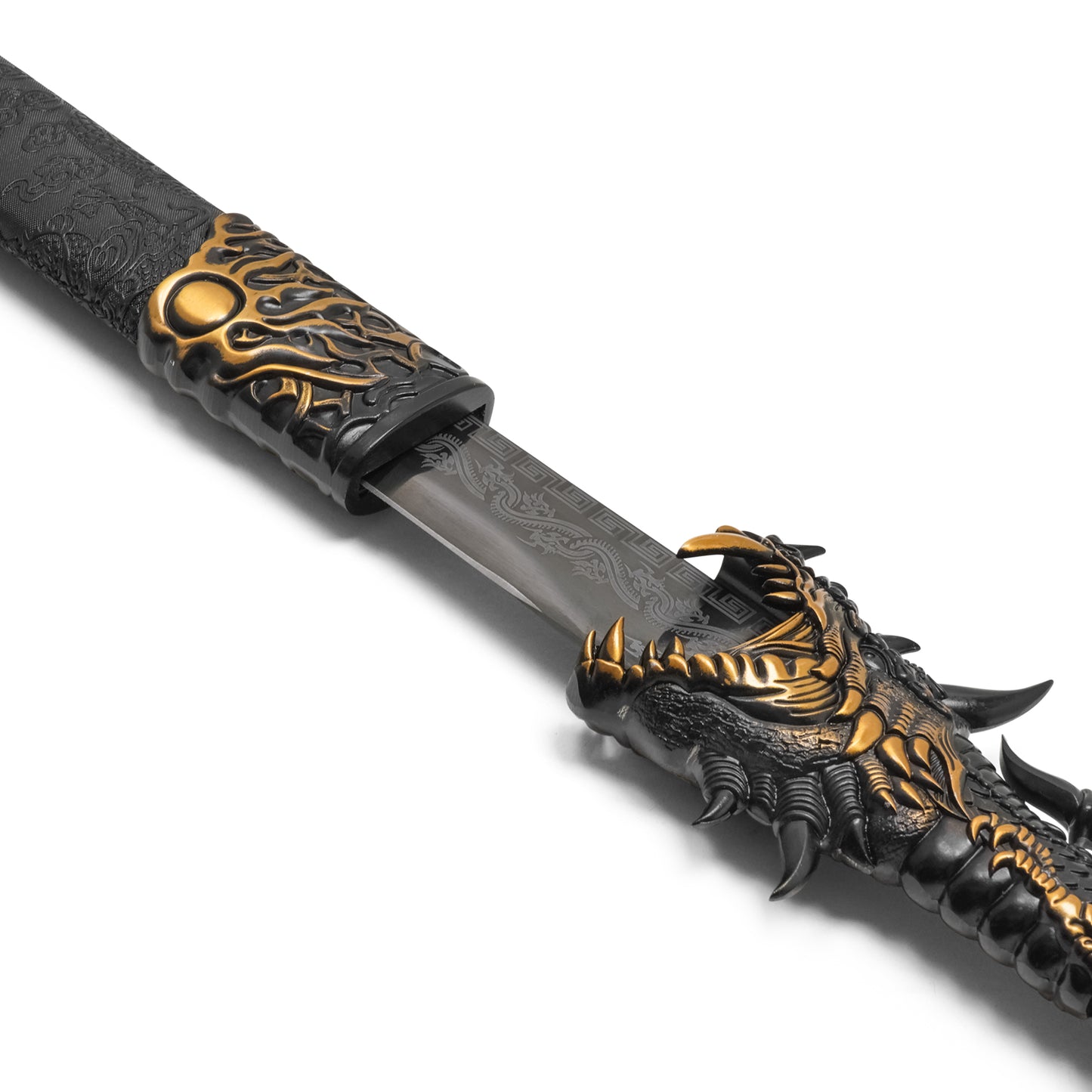 43" – Black Dragon Steel Katana | Stainless Steel Display Sword