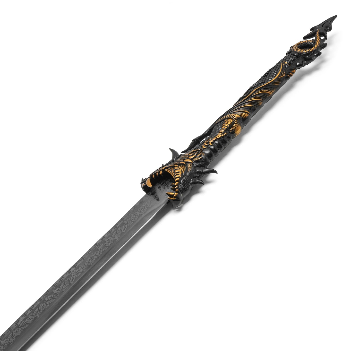 43" – Black Dragon Steel Katana | Stainless Steel Display Sword
