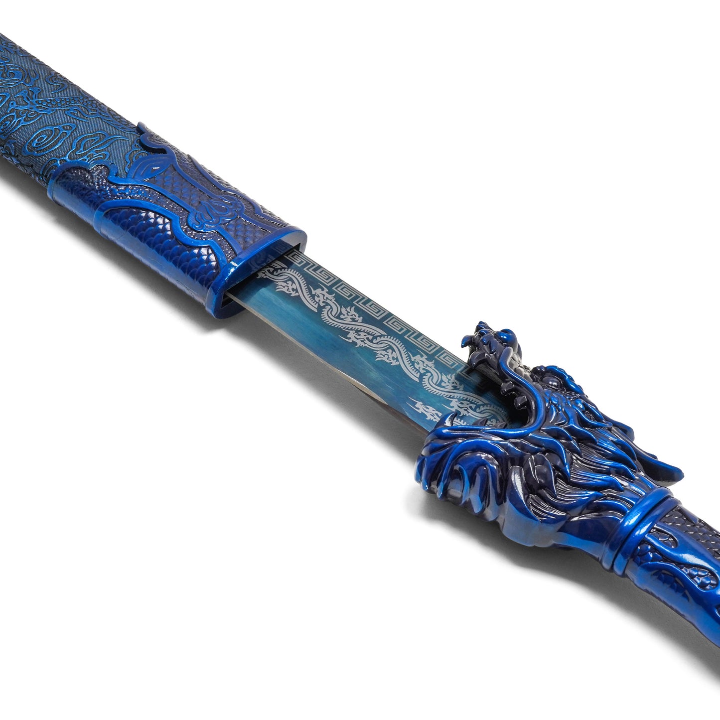43" – Blue Dragon Steel Katana | Stainless Steel Display Sword