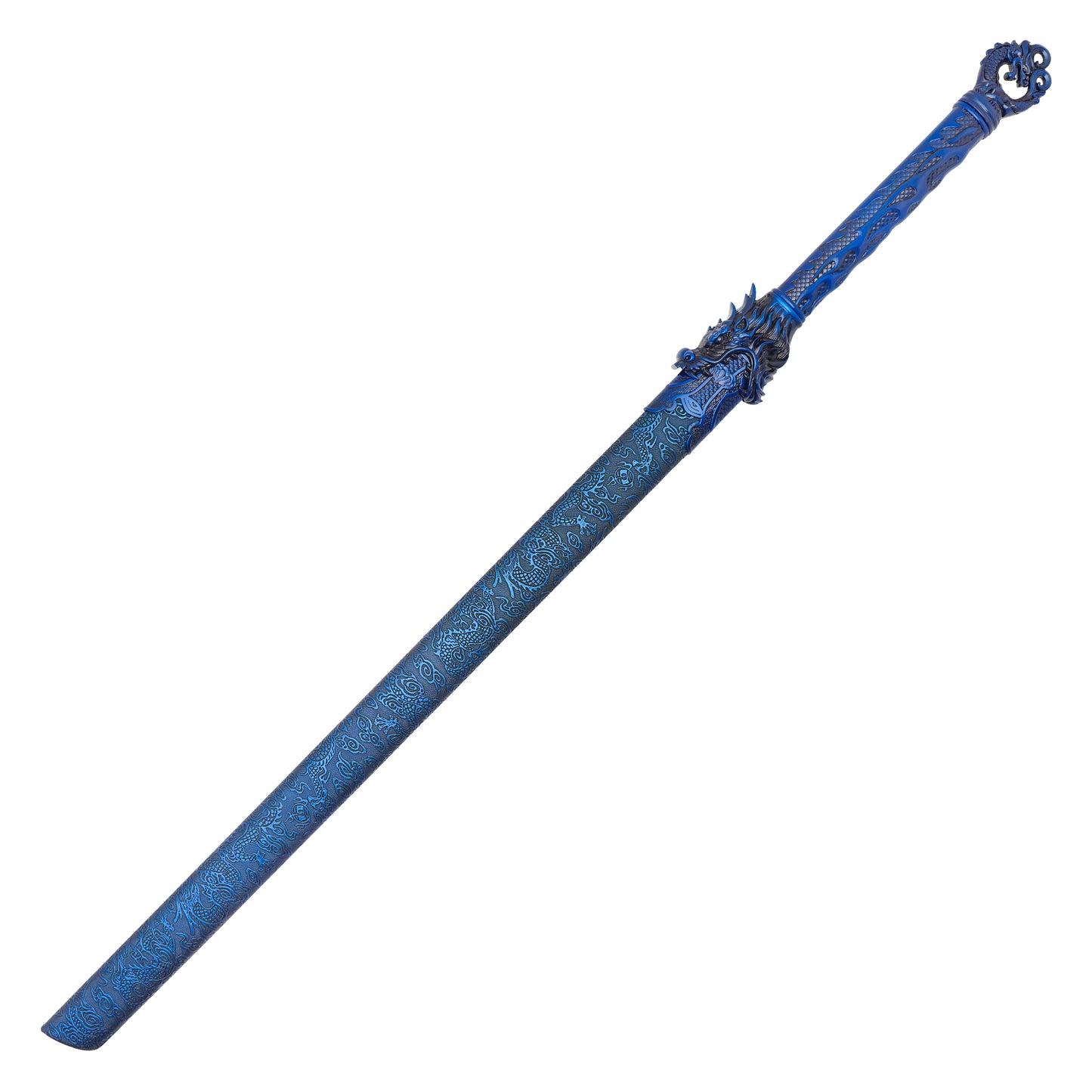 43" – Blue Dragon Steel Katana | Stainless Steel Display Sword