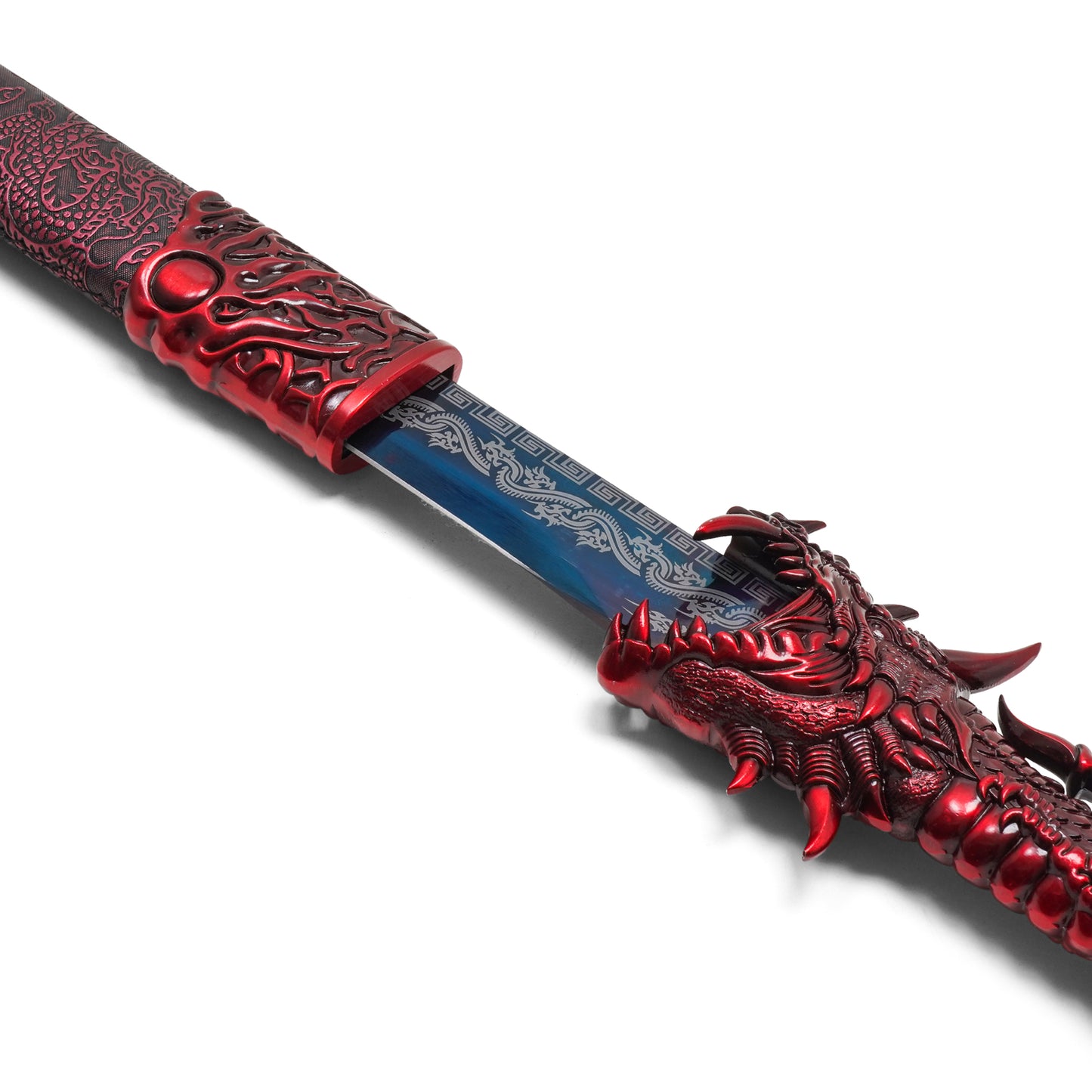 43" – Red Dragon Steel Katana | Stainless Steel Display Sword