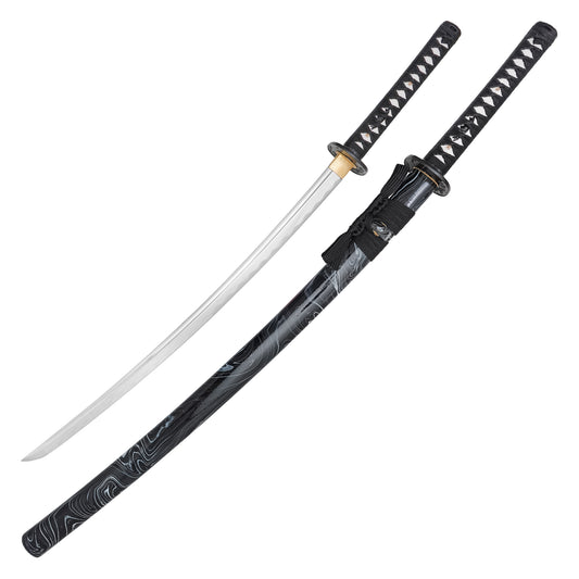 Onikiri - Black Marble Bamboo Katana | Collectible Display Carbon Steel Sword