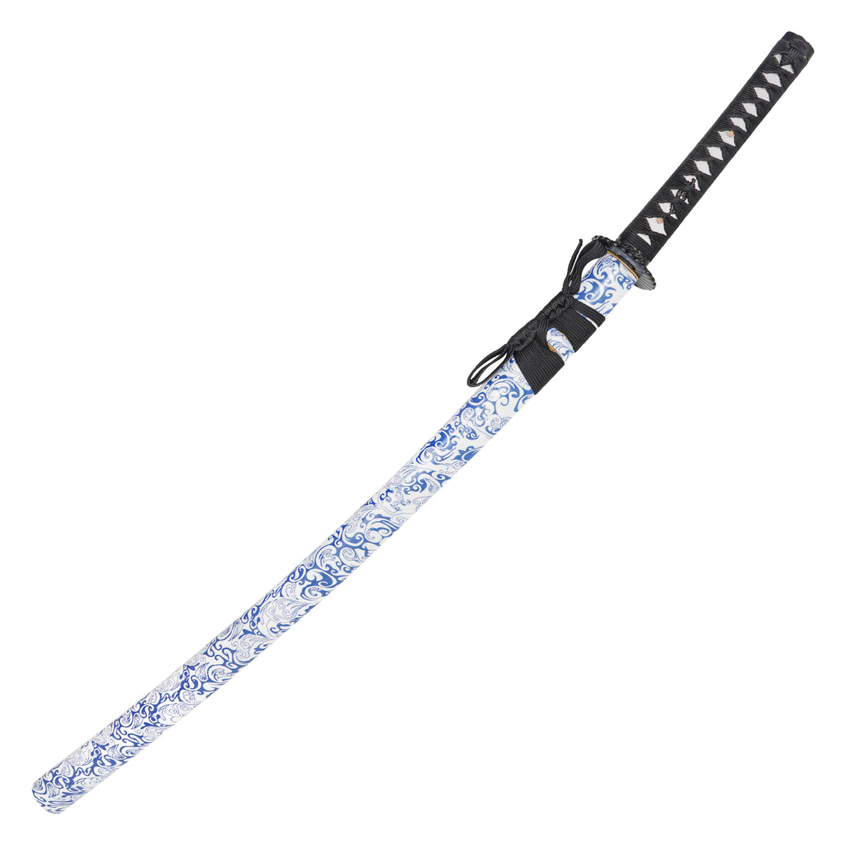 Onikiri - Blue Porcelain Floral Katana | Collectible Display Carbon Steel Sword