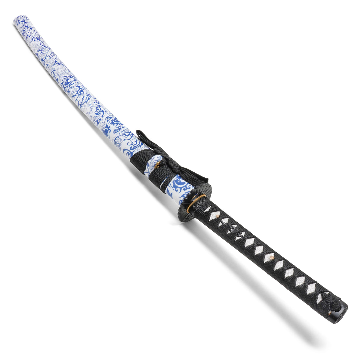 Onikiri - Blue Porcelain Floral Katana | Collectible Display Carbon Steel Sword