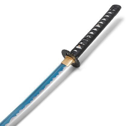 Onikiri - Blue Porcelain Floral Katana | Collectible Display Carbon Steel Sword