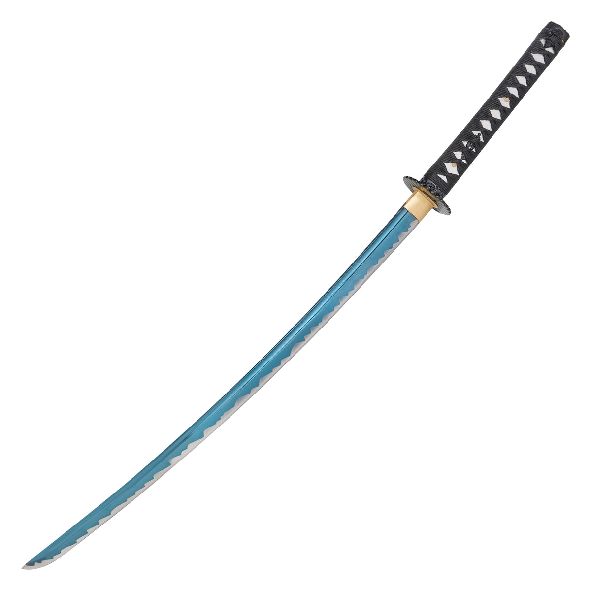Onikiri - Blue Porcelain Floral Katana | Collectible Display Carbon Steel Sword