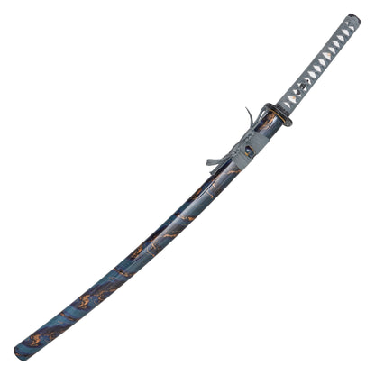 Onikiri - Azure Cloud Marble Katana | Collectible Display Carbon Steel Sword