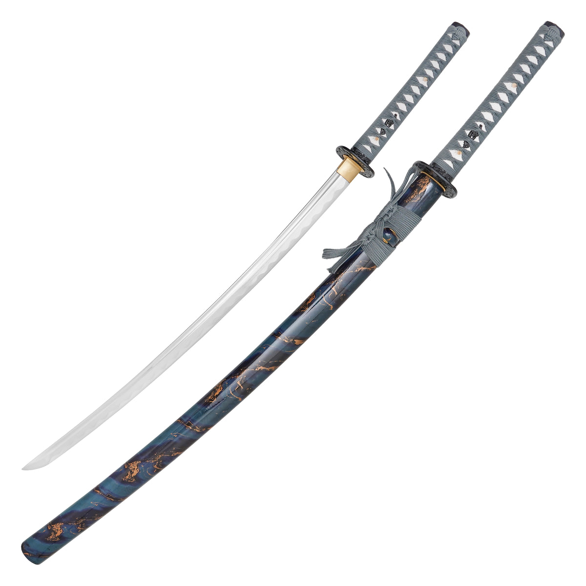 Onikiri - Azure Cloud Marble Katana | Collectible Display Carbon Steel Sword