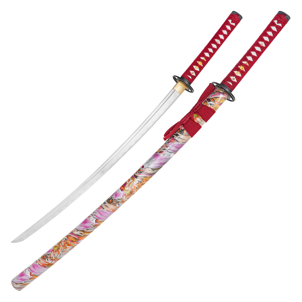 Onikiri - Crimson Dragon Katana | Collectible Display Carbon Steel Sword