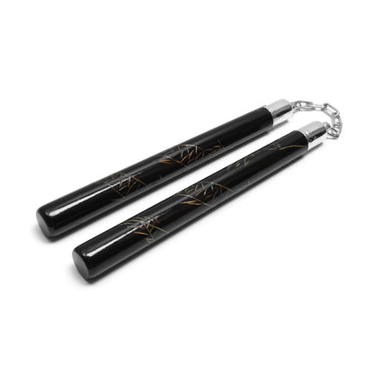 12.25" Black Dragon Wooden Nunchucks