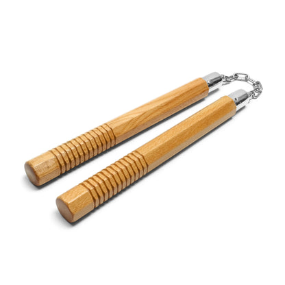 12.25" Ridged Wooden Nunchucks