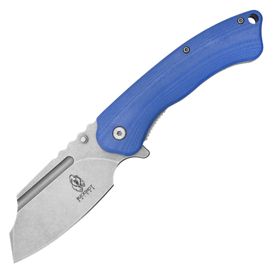 Buckshot Knives - 8” Blue D2 Cleaver | Ball Bearing Pocket Knife