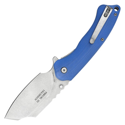 Buckshot Knives - 8” Blue D2 Cleaver | Ball Bearing Pocket Knife