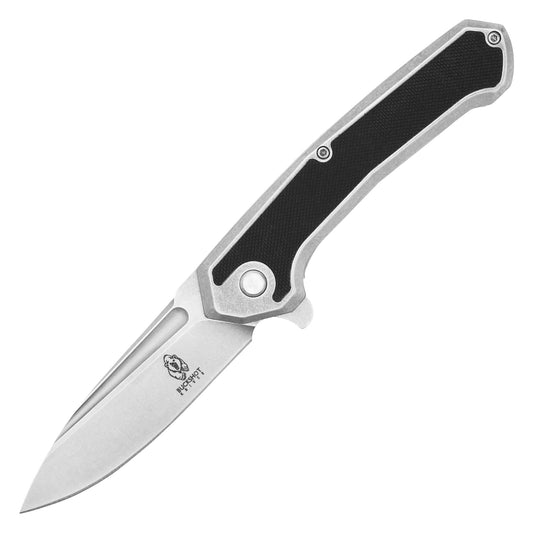 Buckshot Knives - 8" Stonewashed D2 Steel | Ball Bearing Pocket Knife