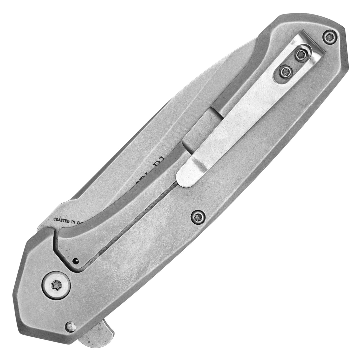 Buckshot Knives - 8" Blue Stonewashed D2 Steel | Ball Bearing Pocket Knife