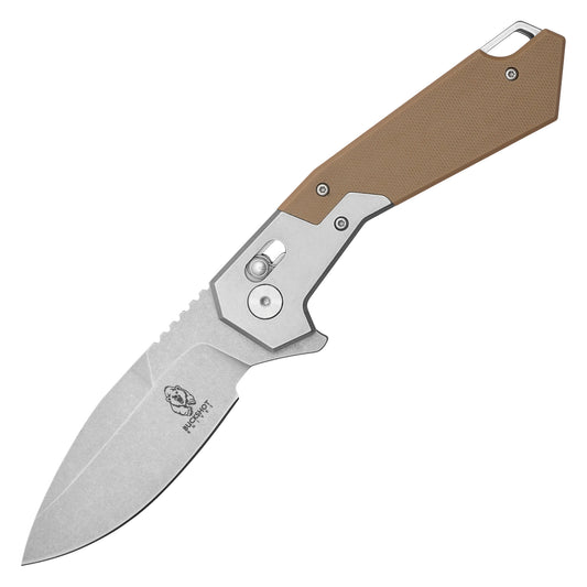 Buckshot Knives - 8.5” Tan D2 | Ball Bearing Pocket Knife
