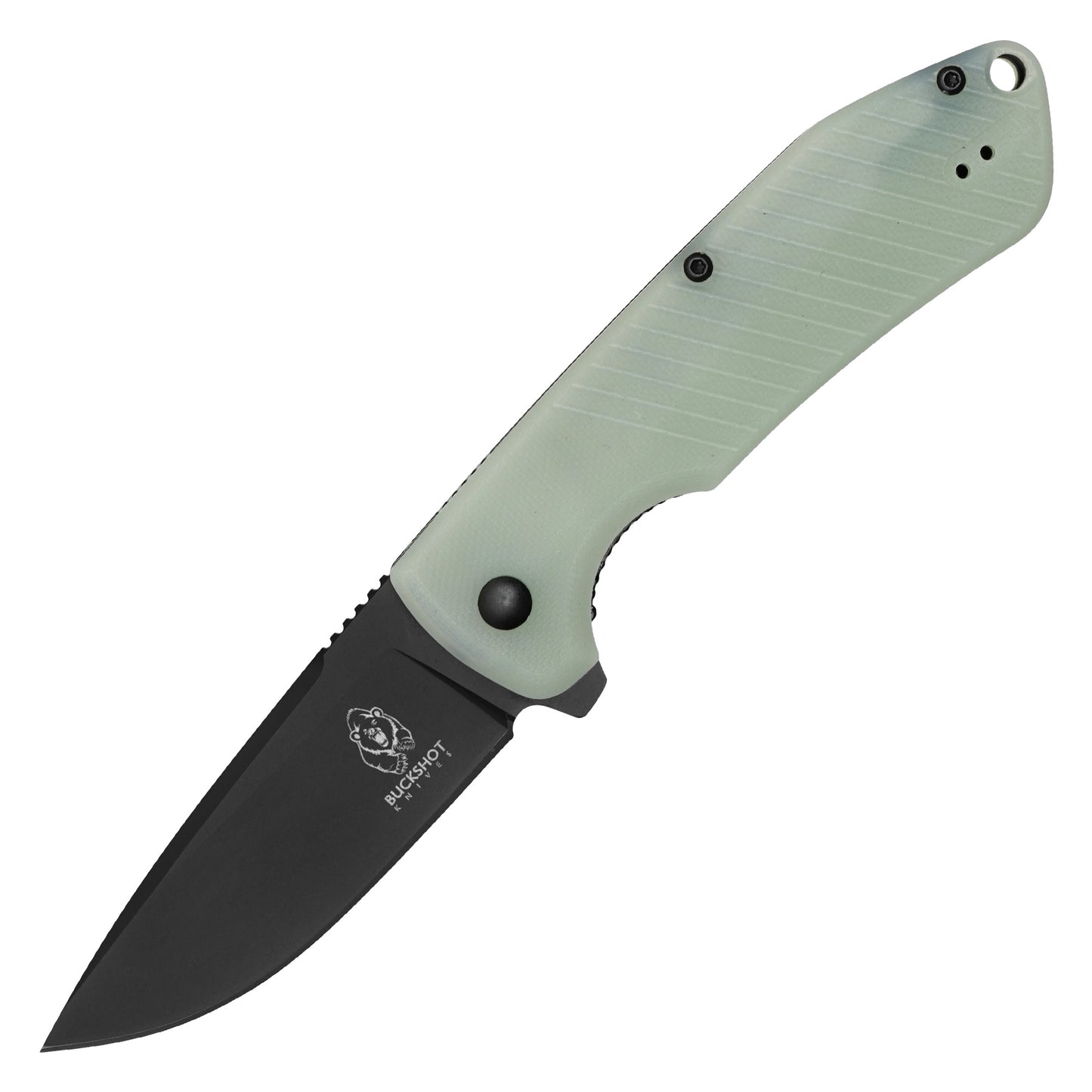 Buckshot Knives - 7.25" Black Translucent | Ball Bearing Pocket Knife