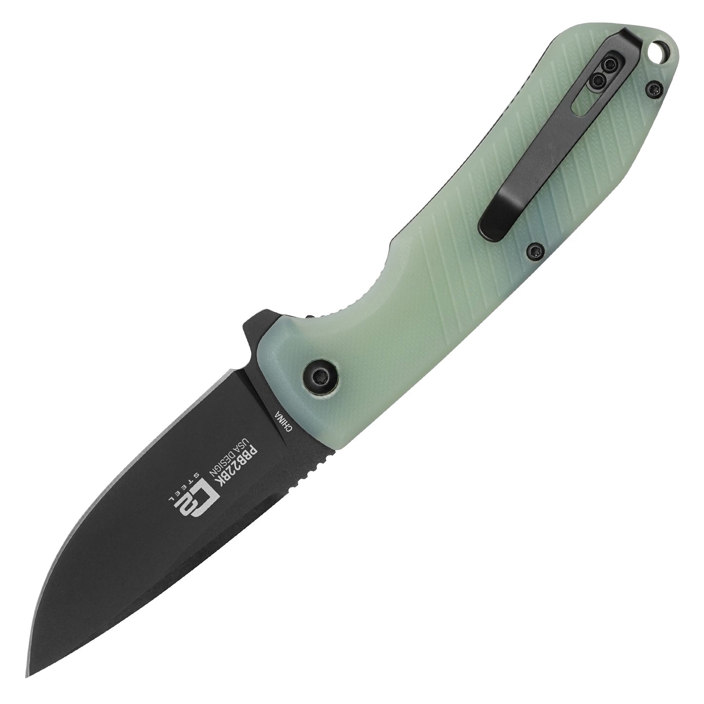 Buckshot Knives - 7.25" Black Translucent | Ball Bearing Pocket Knife