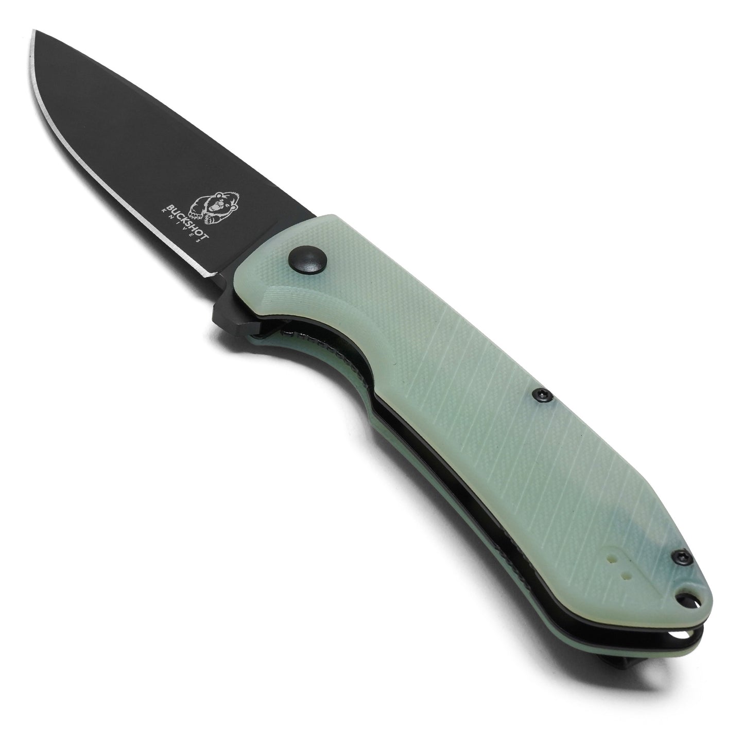 Buckshot Knives - 7.25" Black Translucent | Ball Bearing Pocket Knife
