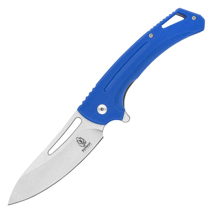 Buckshot Knives – 8.25" Perforated Blue D2 | Ball Bearing Pocket Knife