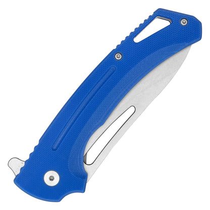 Buckshot Knives – 8.25" Perforated Blue D2 | Ball Bearing Pocket Knife
