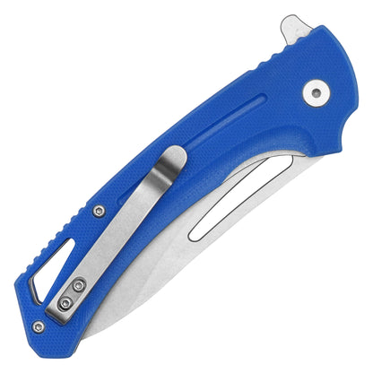 Buckshot Knives – 8.25" Perforated Blue D2 | Ball Bearing Pocket Knife