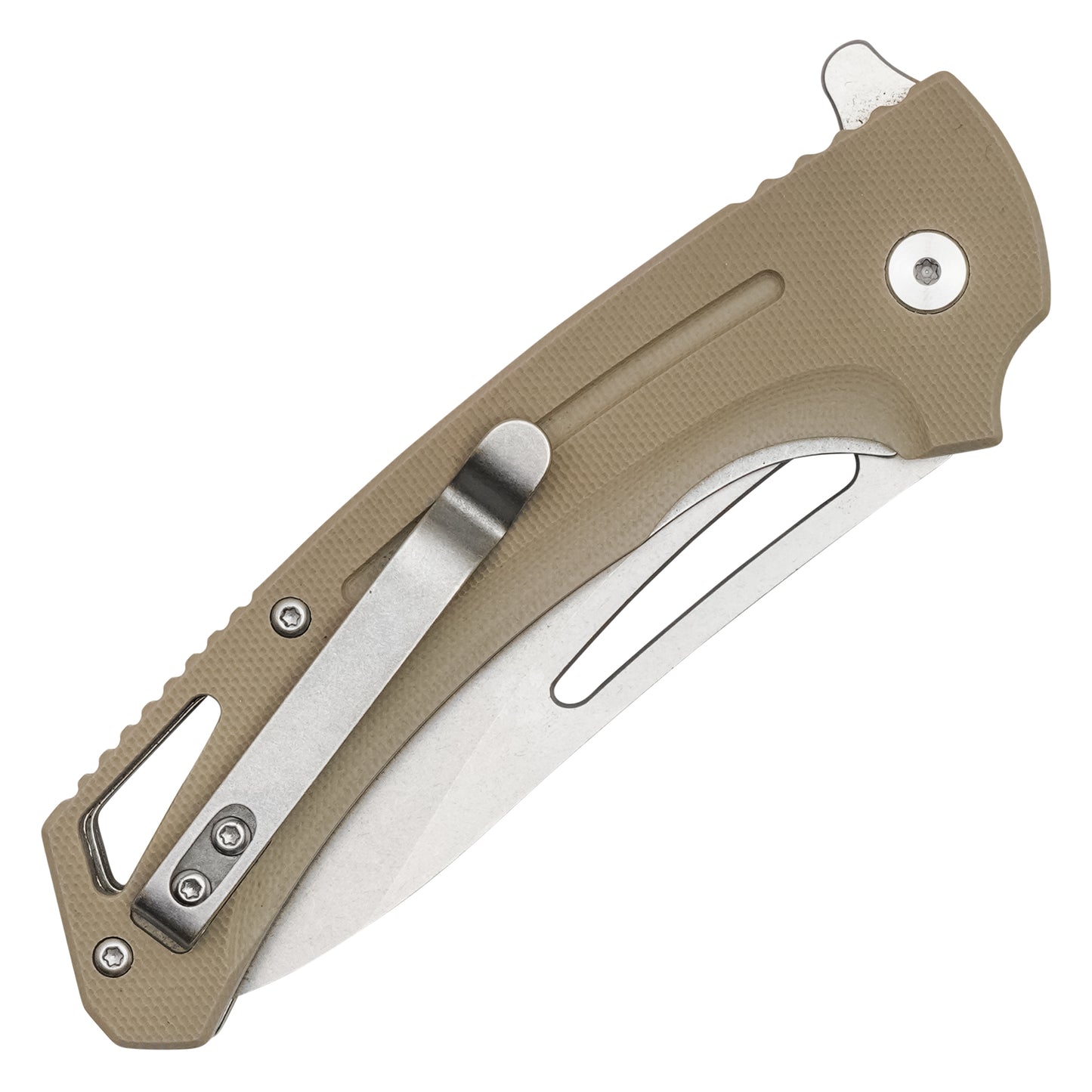 Buckshot Knives – 8.25" Desert Tan D2 | Ball Bearing Pocket Knife