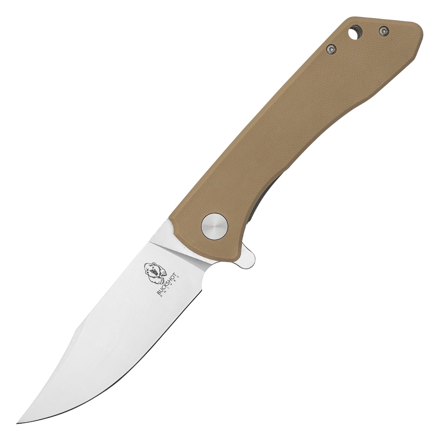 Buckshot Knives – 8.5" Desert Tan D2 | Ball Bearing Pocket Knife