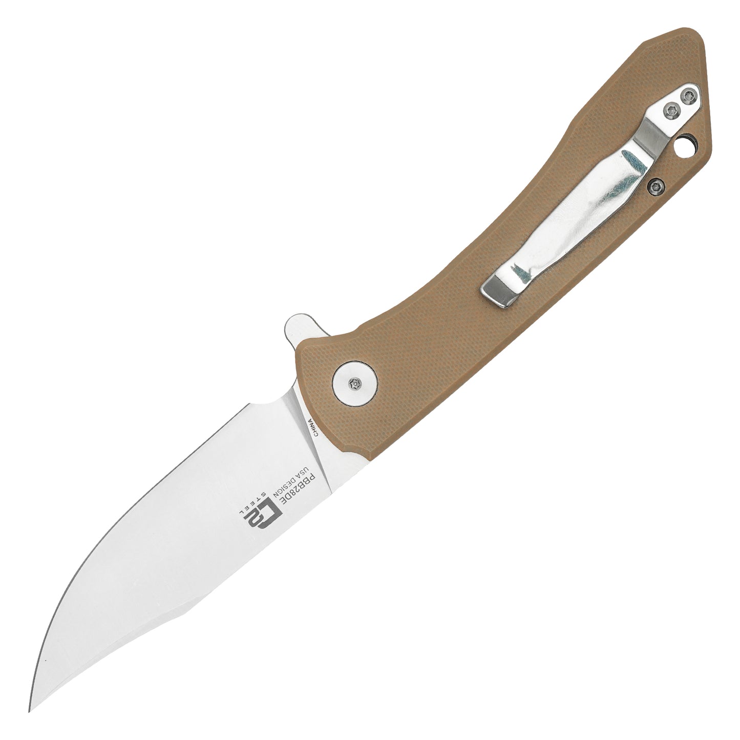 Buckshot Knives – 8.5" Desert Tan D2 | Ball Bearing Pocket Knife