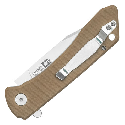 Buckshot Knives – 8.5" Desert Tan D2 | Ball Bearing Pocket Knife