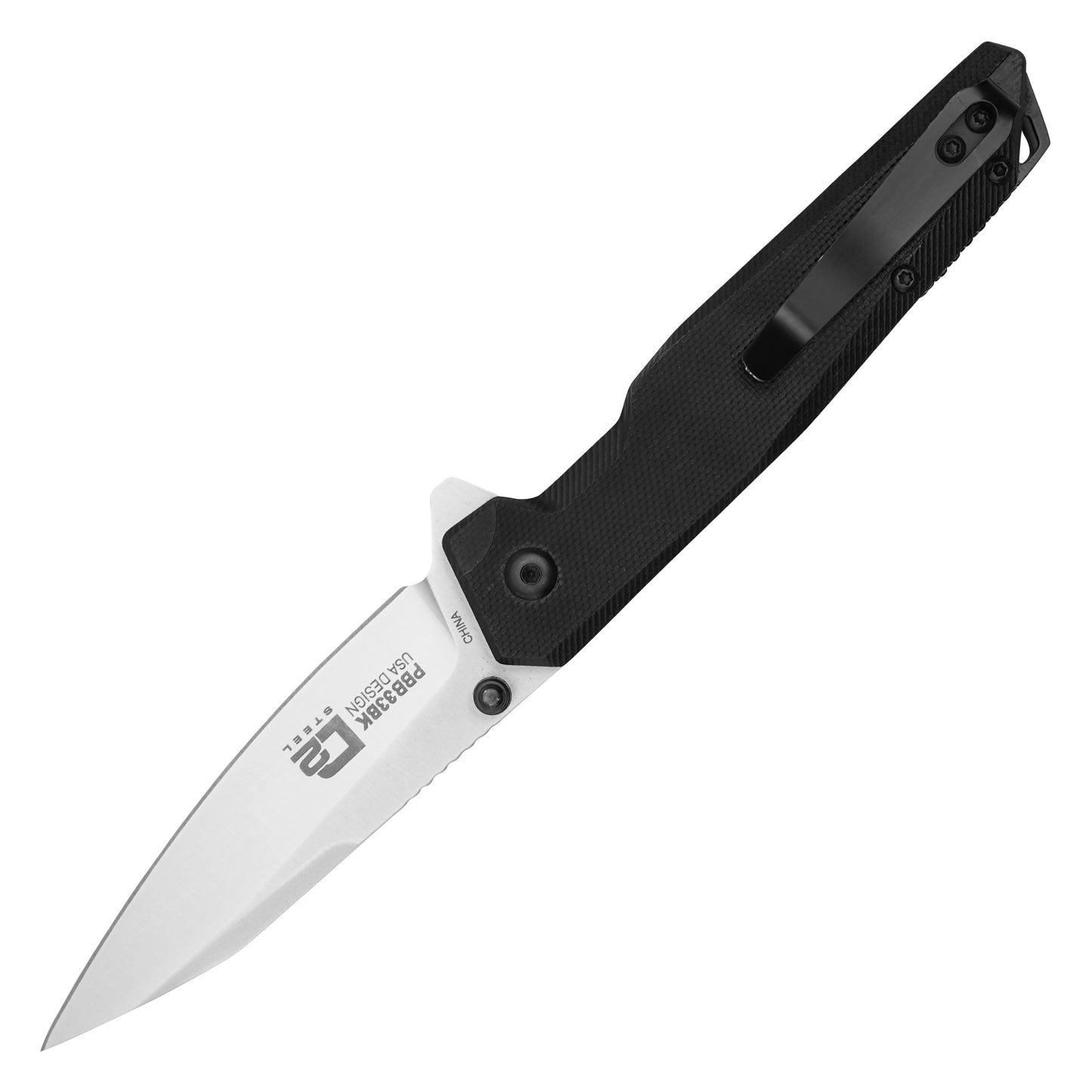 Buckshot Knives – 7.5" Black G10 | Ball Bearing Pocket Knife