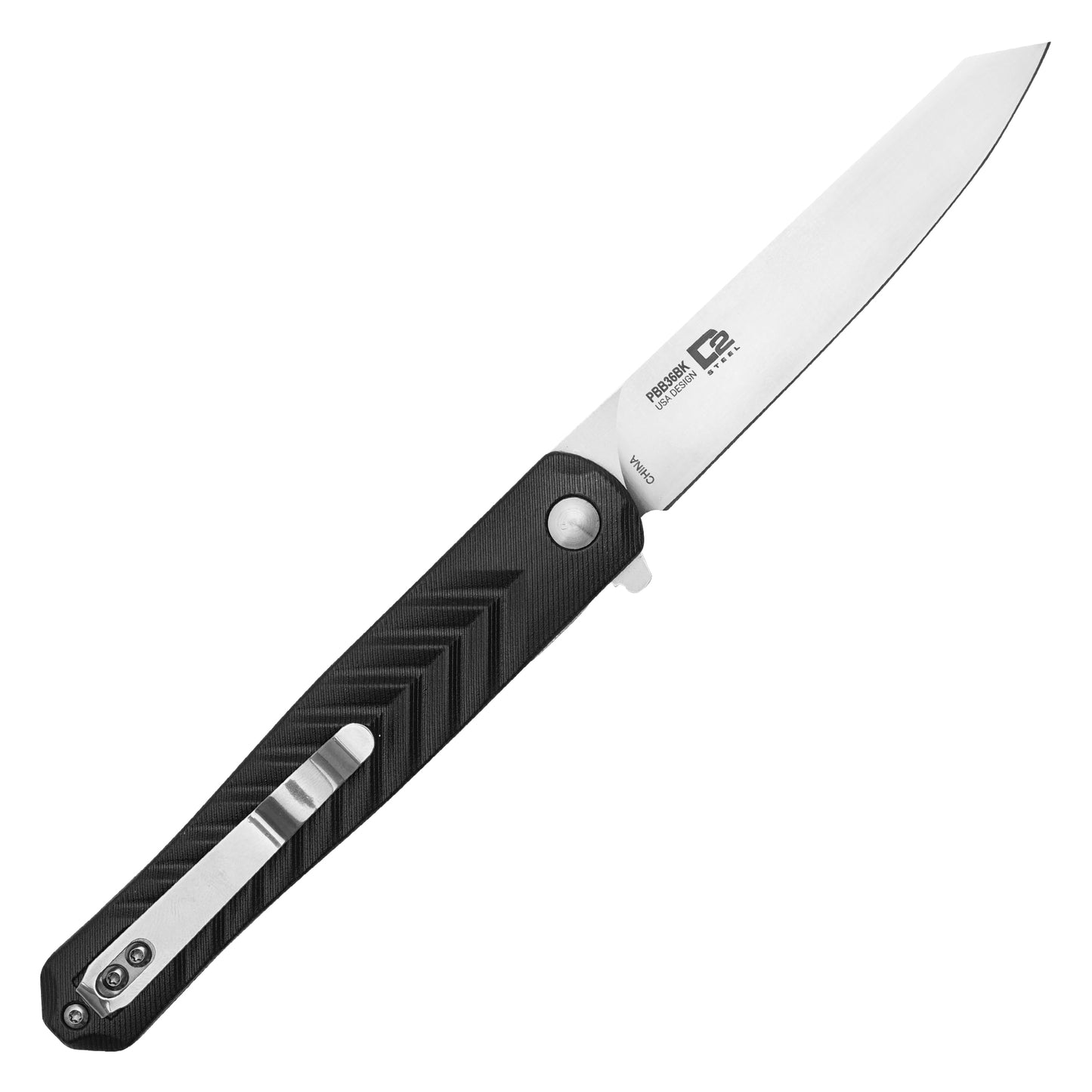 Buckshot Knives - 8.5" D2 Slim Black | Ball Bearing Pocket Knife